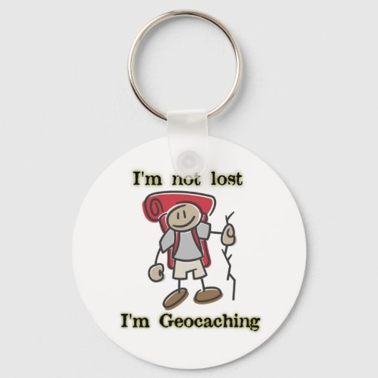 Geocaching Stickman Funny Sleutelhanger Geocacher  (Voorkant)
