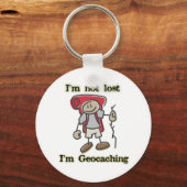 Geocaching Stickman Funny Sleutelhanger Geocacher  (Voorkant)