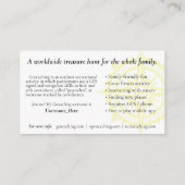 Geocaching Trail Card met Info voor Muggable Visitekaartje (Achterkant)