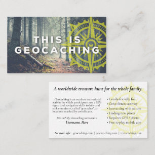 Geocaching Trail Card met Info voor Muggable Visitekaartje