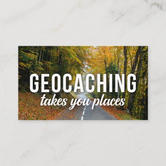 Geocaching Trail Card met Info voor Muggable Visitekaartje (Voorkant)