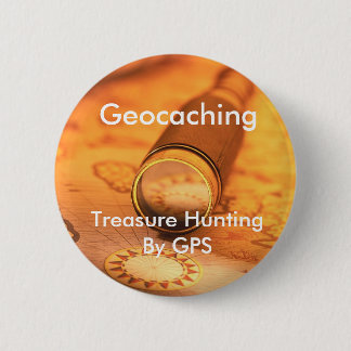 Geocaching Treasure Hunting by GPS Swag Pin Ronde Button 5,7 Cm