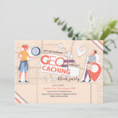 Geocaching uitnodiging (Staand voorkant)