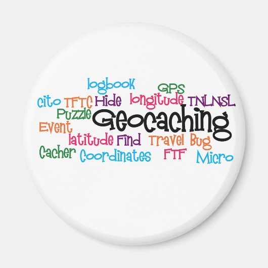 Geocaching Word Collage Magneet (Voorkant)