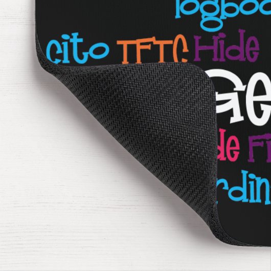 Geocaching Word Collage Muismat (Hoek)