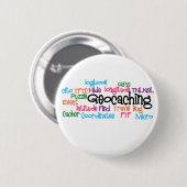 Geocaching Word Collage Ronde Button 5,7 Cm (Voorkant /achterkant)