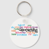 Geocaching Word Collage Sleutelhanger (Voorkant)