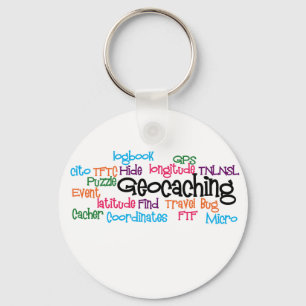 Geocaching Word Collage Sleutelhanger