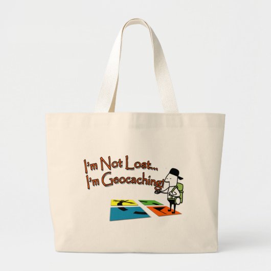 Geocahing Grote Tote Bag (Voorkant)