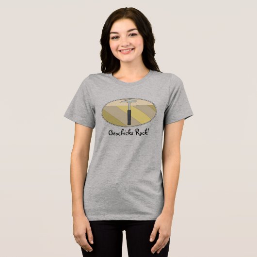 Geochicks Rock! Tri-Blend Shirt (Voorkant volledig)