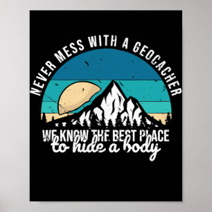 Geocking  bergshunt nooit meer met poster