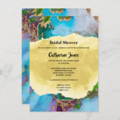 Geode abstracte pauw kleuren waterverf agaat kaart (Voorkant / Achterkant)