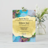 Geode abstracte pauw kleuren waterverf agaat kaart (Staand voorkant)