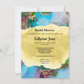 Geode abstracte pauw kleuren waterverf agaat kaart (Voorkant)