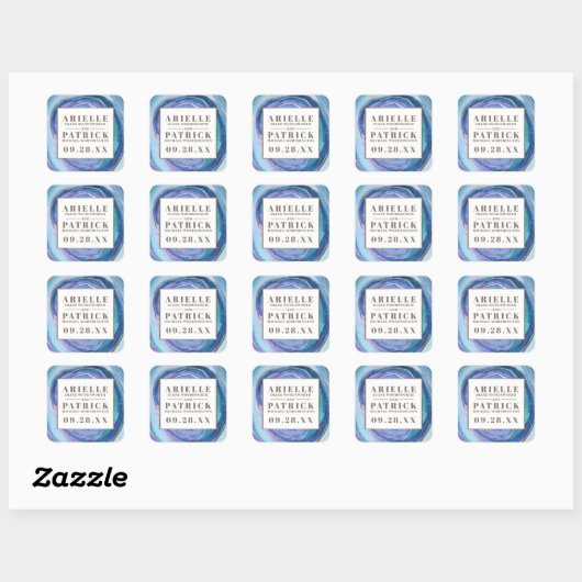 Geode Agaat Edelsteen Trouwgunst Stickers (Vel)