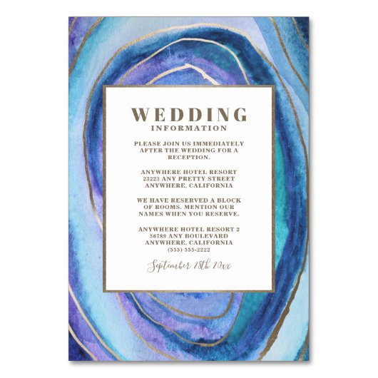 Geode Agaat Edelsteen Trouwinzetstuk Kaarten (Voorkant)