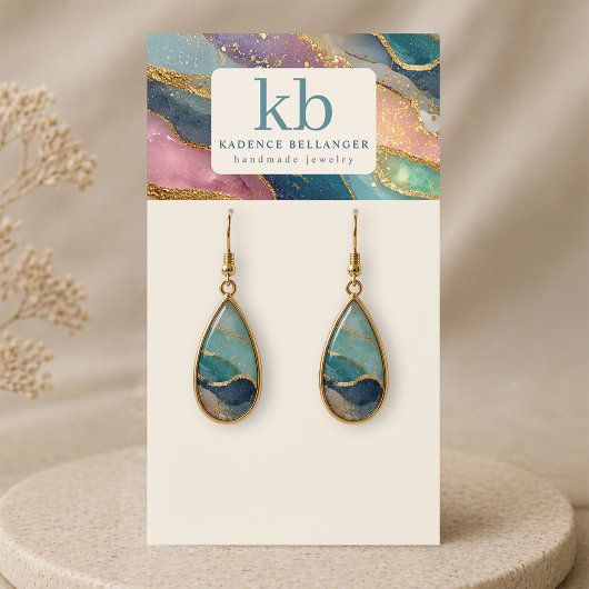 Geode Agat Monogram Sieraden Displaykaarten Visitekaartje