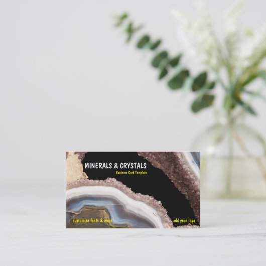 Geode Agate Amethyst Crystals Visitekaartje (Staand voorkant)