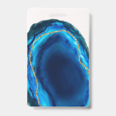 Geode Agate Blauwe Gouden Verjaardag VIP Pasje Uit Badge (Achterkant)