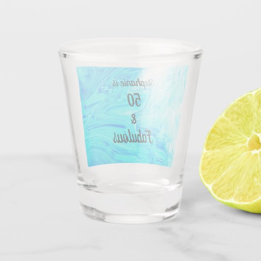 Geode Agate Blue Pattern 50 and Fabulous Birthday Shot Glas (Achterkant)