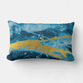 Geode Agate Edelsteen Blauw en Goud Kussen