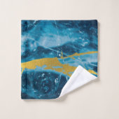 Geode Agate Gemstone Blue en Gold Bad Handdoek (Wasdoekje)