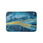 Geode Agate Gemstone Blue en Gold Badmat (Voorkant)
