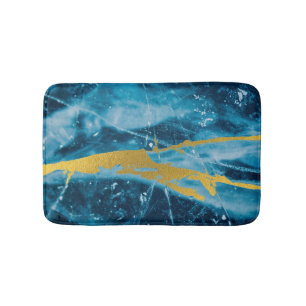 Geode Agate Gemstone Blue en Gold Badmat