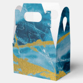 Geode Agate Gemstone Blue en Gold Bedankdoosjes (Geopend)