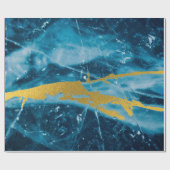 Geode Agate Gemstone Blue en Gold Cadeaupapier (Vlak)