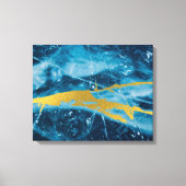 Geode Agate Gemstone Blue en Gold Canvas Afdruk (Voorkant)