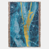 Geode Agate Gemstone Blue en Gold Deken (Voorkant Verticaal)