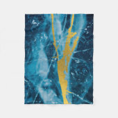 Geode Agate Gemstone Blue en Gold Fleece Deken (Voorkant)