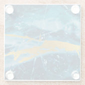 Geode Agate Gemstone Blue en Gold Glazen Onderzetter (Achterkant)