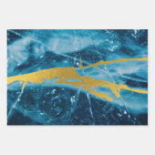 Geode Agate Gemstone Blue en Gold Inpakpapier Vel (Voorkant 3)