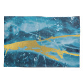 Geode Agate Gemstone Blue en Gold Kussensloop (Achterkant)