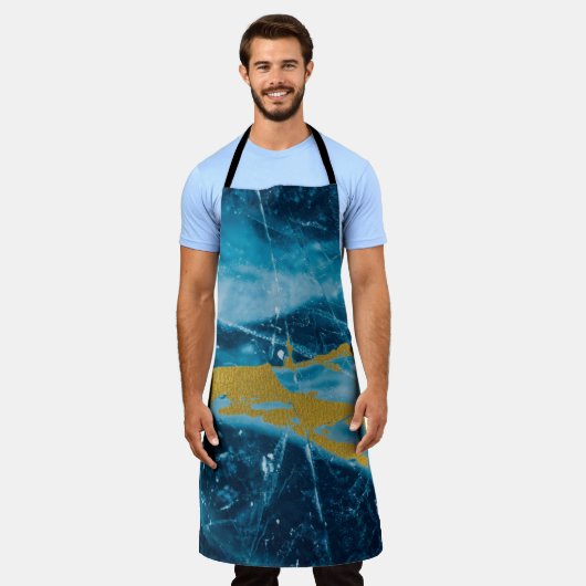 Geode Agate Gemstone Blue en Gold Schort (Gedragen)