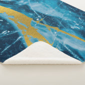 Geode Agate Gemstone Blue en Gold Sherpa Deken (3/4)