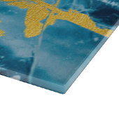 Geode Agate Gemstone Blue en Gold Snijplank (Hoek)