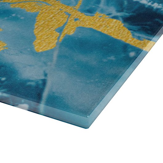 Geode Agate Gemstone Blue en Gold Snijplank (Hoek)