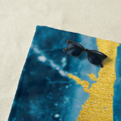 Geode Agate Gemstone Blue en Gold Strandlaken (In situ)