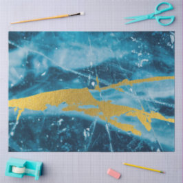 Geode Agate Gemstone Blue en Gold Tissuepapier