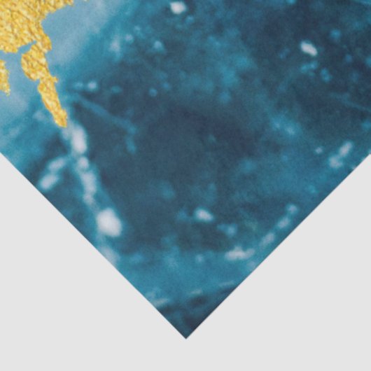 Geode Agate Gemstone Blue en Gold Tissuepapier (Detail)