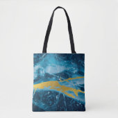 Geode Agate Gemstone Blue en Gold Tote Bag (Voorkant)