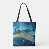 Geode Agate Gemstone Blue en Gold Tote Bag (Achterkant)