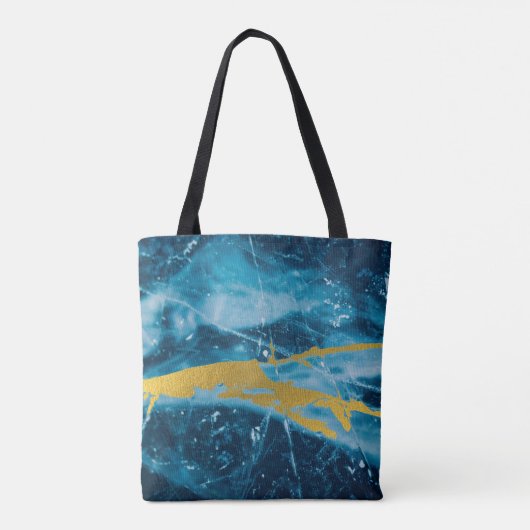 Geode Agate Gemstone Blue en Gold Tote Bag (Achterkant)