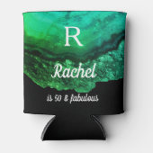 Geode Agate Green Abstract 50 & Fabulous Birthday Blikjeskoeler (Voorkant)