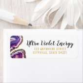 Geode Agate Plak Geode Ultra Violet Retouradres Etiket (Insitu)