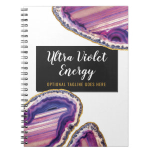 Geode Agate Plak Geode Uv Paars Notitieboek
