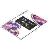 Geode Agate Slice Gemstone Ultra Violet Paars Notitieboek (Linkerzijde)